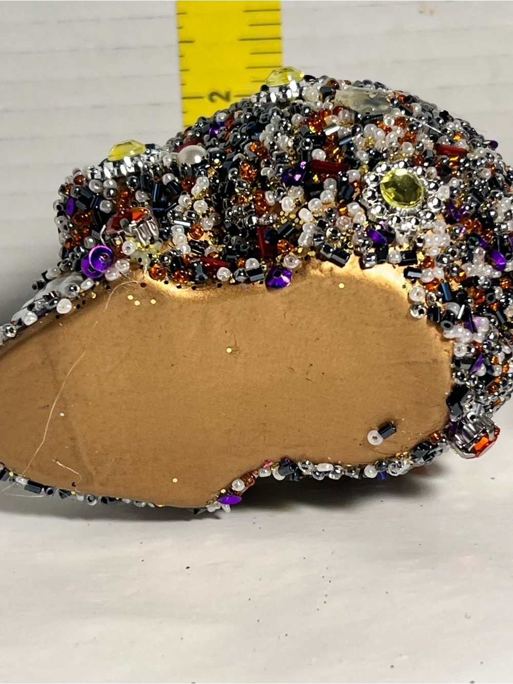 Pier 1 Beaded Multicolor Skull Ornament